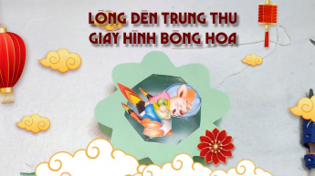 Lồng đèn trung thu giấy hình bông hoa
